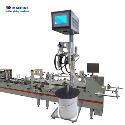 Máquina de fabricação de caixas corrugadas totalmente automática de 6 canais 5 armas de cola fria com saída