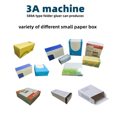 3ACQ 580D Máquina de dobrar caixas de papelão com 4,5 kW de potência e peças sobressalentes de colagem de pasta