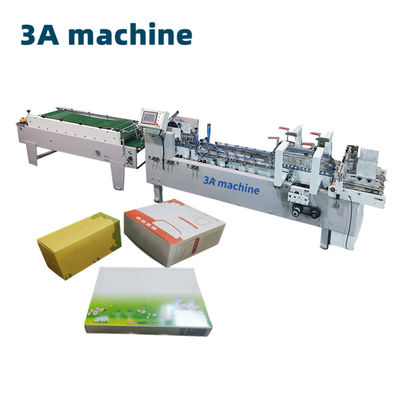 Caixa de cartão corrugada Folder Gluer com cola lateral Material de embalagem automático e de papel