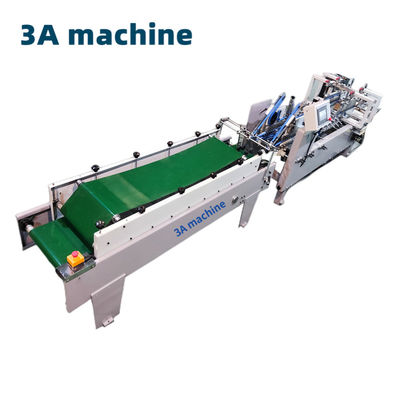 Máquina de caixa de cartão dobrável 6*1*1.35M Caixa de papel Fabricação de Mahine com máquina de cola