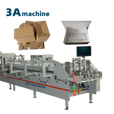 Folder Gluer Lockbottom Edge Gluing Machine para papelão 250g-650g em lojas de impressão