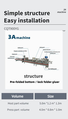 CQT 900YG-2 Caixa de cartão com fecho de fundo pré-dobrado