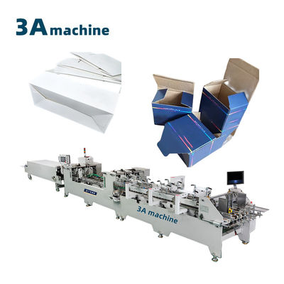 Máquina de colagem de pasta de fundo de caixa ondulada de dupla fechadura com distribuição automática de cola