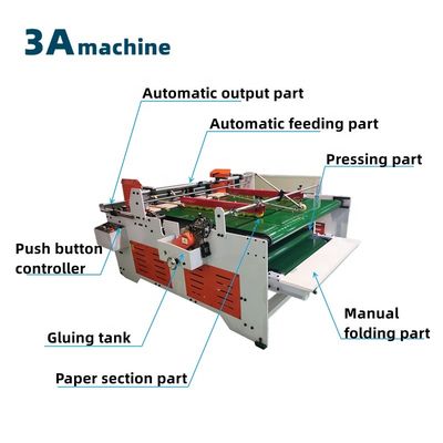 CQT-1800JGKW Prensa de cartão ondulado semiautomática de pasta de colagem 2360*2300*1250 mm