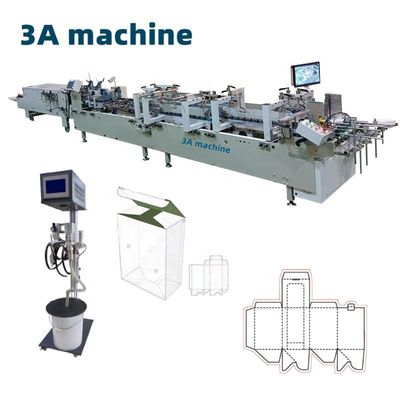 Máquina automática de dobragem e colagem de caixas de cartão controlada por PLC CQT-900