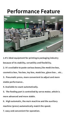 Máquina de dobragem de papel para cartão CQT 800/caixa corrugada de linha recta Mini Folder Gluer