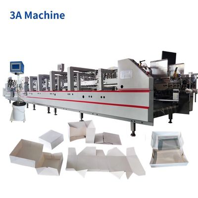 Papel de cartão 200g-650g 6 Corners Folder Gluer Machine para 4 Corner Box Folding